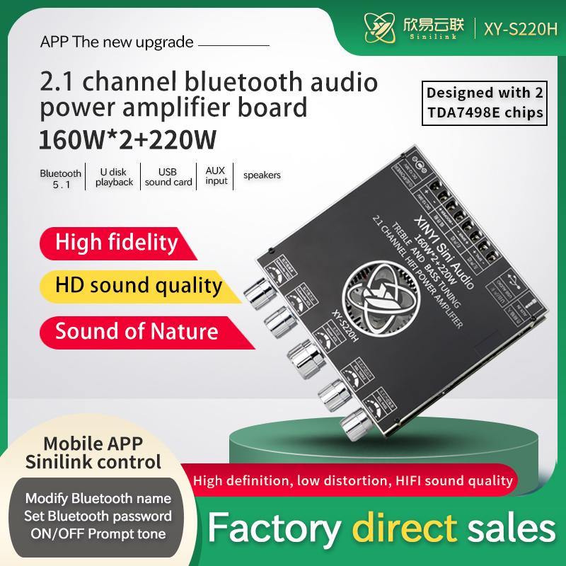 S350H TPA3251D2 Bluetooth Power Amplifier Board S220H S100H 2.1Ch Class D USB Sound Subwoofer Theater Audio Stereo Equalizer AMP