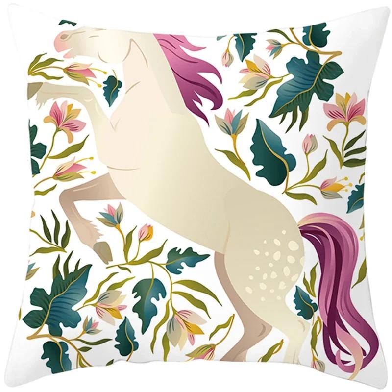 Ins Net Celebrity Cartoon Unicorn Pillow Sofa Pillow Cushion Cover Hot Household Items One Drop Delive