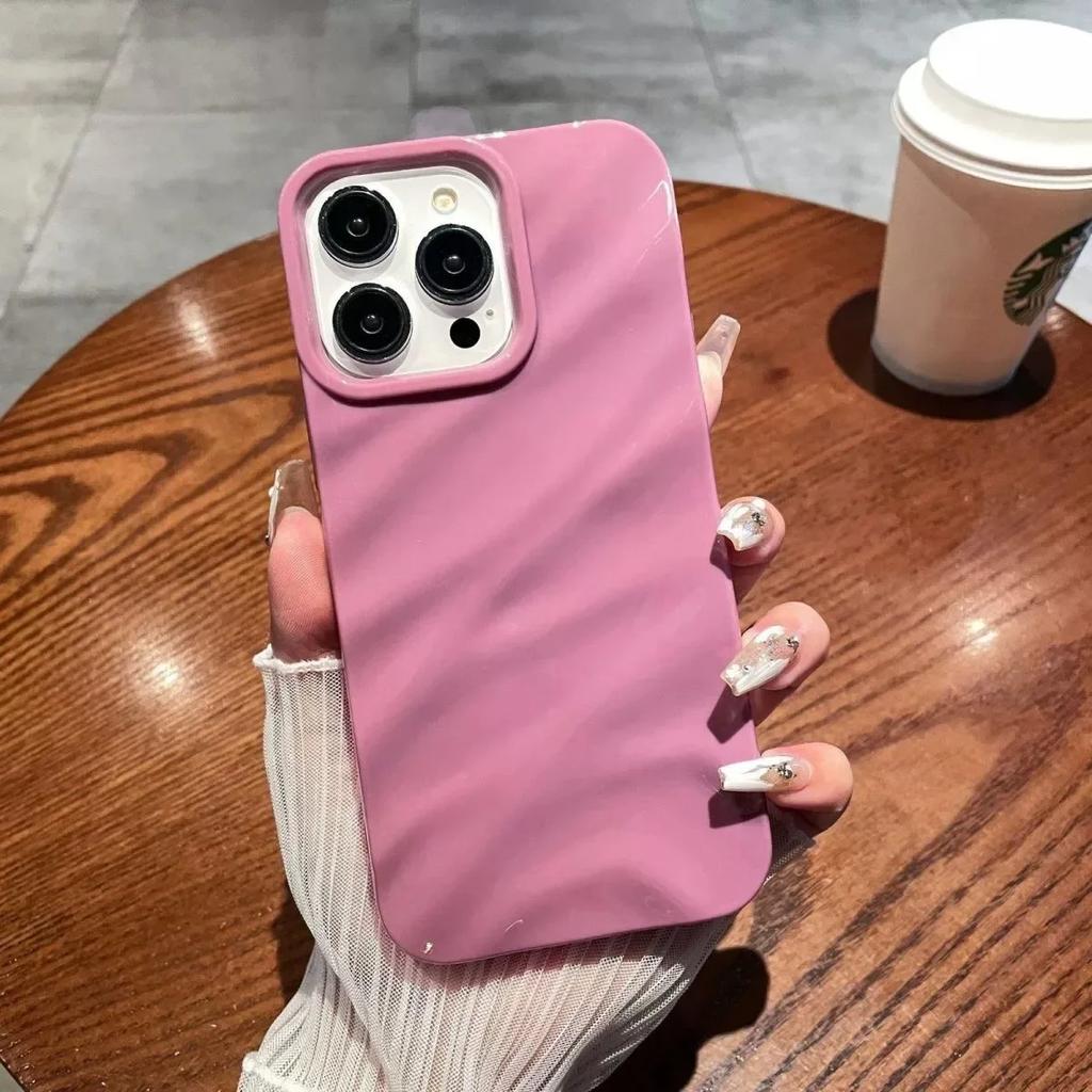 Soft Candy Wavy Pattern Phone Case For iPhone 17 16 11 12 13 14 15 Pro Max Xs Max XR 7 8 Plus 17Air Shockproof Bumper Cover