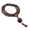 Ethnic Handmade Wood Rosary Beads Necklace Eco Friendly Wood Beaded Necklace Adjustable Length Boho Sweater Neck Jewelry