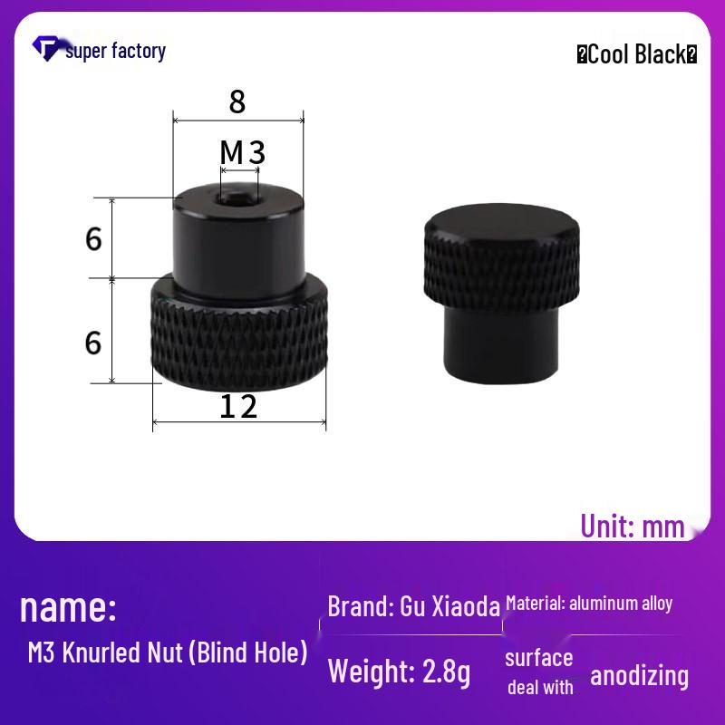 Aluminum Alloy Extended Handle Knurled Adjustment Nut Cap M4/M5