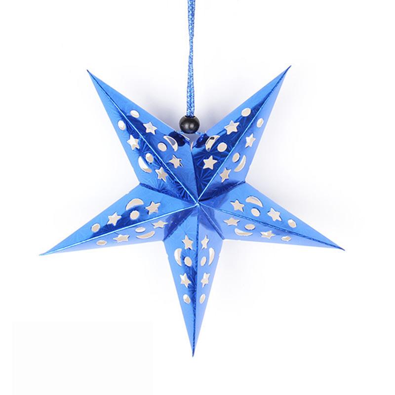 3D Laser Cut Christmas Pentagram Ceiling Decoration Paper Star and Lampshade