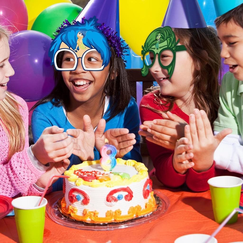 12Pcs Mask Glasses Party Favors,Themed Party Supplies Dress Up Masks Photo Booth Prop Cartoon Character Cosplay Birthday Gift For Kids