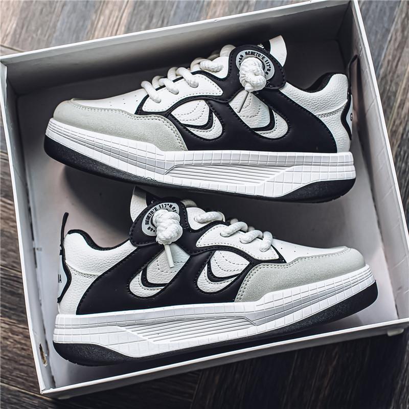 

Autumn new men s platform rocking shoes leather surface sports and leisure niche shoes student versatile live broadcast dad men s shoes 44