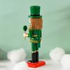 25cm Wooden Standing Nutcracker Ornament Handmade Christmas Nutcracker Figurine Decorative Nutcracker Model for Christmas Gift