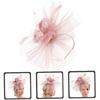 YARNOW Mesh Fascinator Hat for Women Cocktail Tea Party Hat with Hair Clip and Headband for Special Occasion Accessories Pink