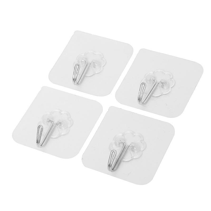 Strong Load-Bearing Transparent Adhesive Hooks for No-Drill Wall Hanging