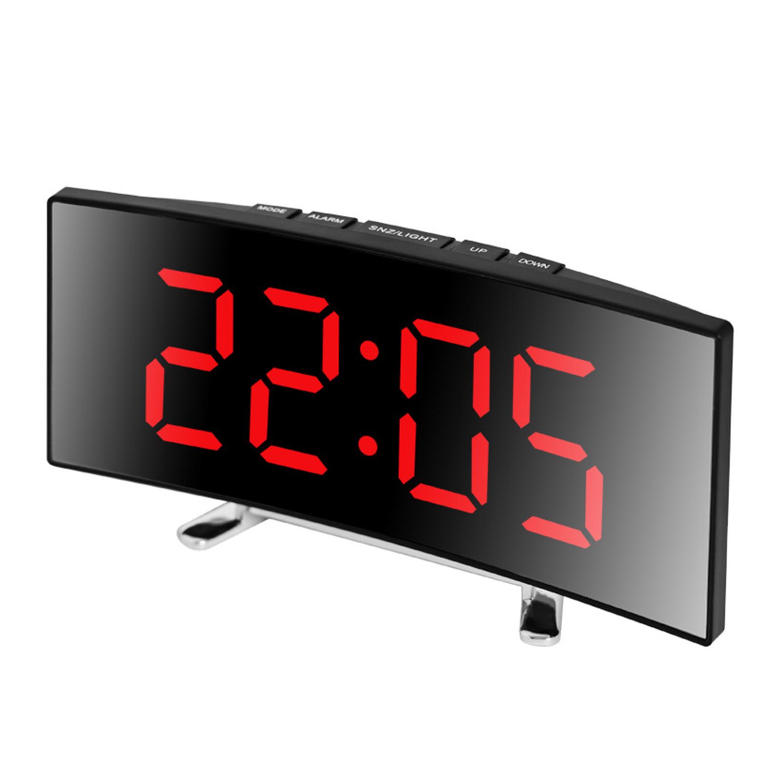 Digital Alarm Clock, Desktop 6.5 Inch LED Display Screen Clocks, Electronic Alarm Clock, LED Number Time Clock red#0