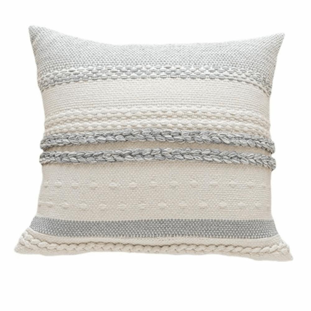 18x18 Inch Boho Throw Pillow Covers Striped Pattern Bohemian Style Large Throw Pillows Textured Design