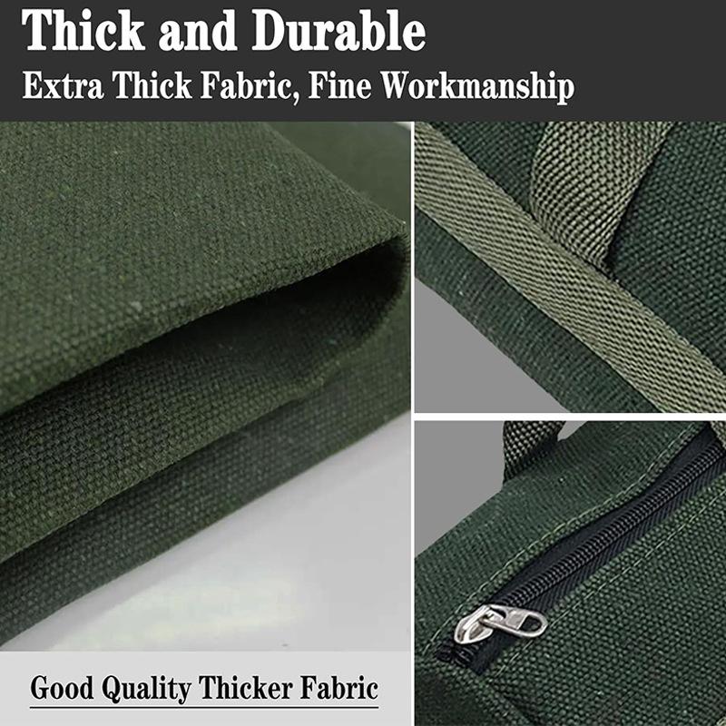 Thick Canvas Tool Storage Bag Portable Wear Resistant Hardware Organizer for Plumbing Repair Job Site Use 1PC