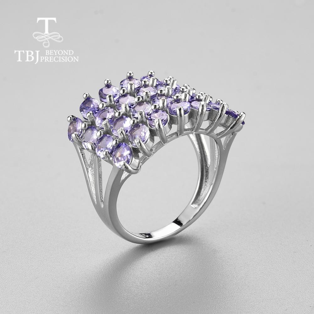 Design de lux Tanzanit oval 3*4mm piatră prețioasă inel mare 925 argint sterling femei bijuterii fine pentru mama cel mai bun cadou