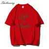 Shellsuning Funny Letter Printing T Shirts Women Summer Loose O Neck Cotton Base Tees Female Vintage Streetwear Couple Tops