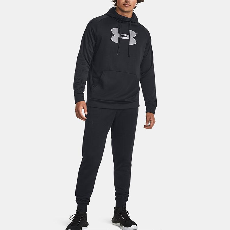 Under Armour Fleece Logo Print Breathable Warm Hoodie Men tops Black 1379854-001