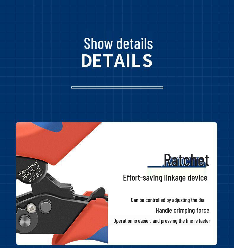 High Carbon Steel Insulated Crimping Pliers for Cold Press Terminals