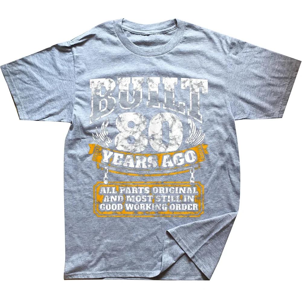 80. Geburtstag Spruch Alter 80 Jahr Witz T-Shirts Grafik Baumwolle Streetwear Kurzarm Sommer Stil T-Shirt Herrenbekleidung