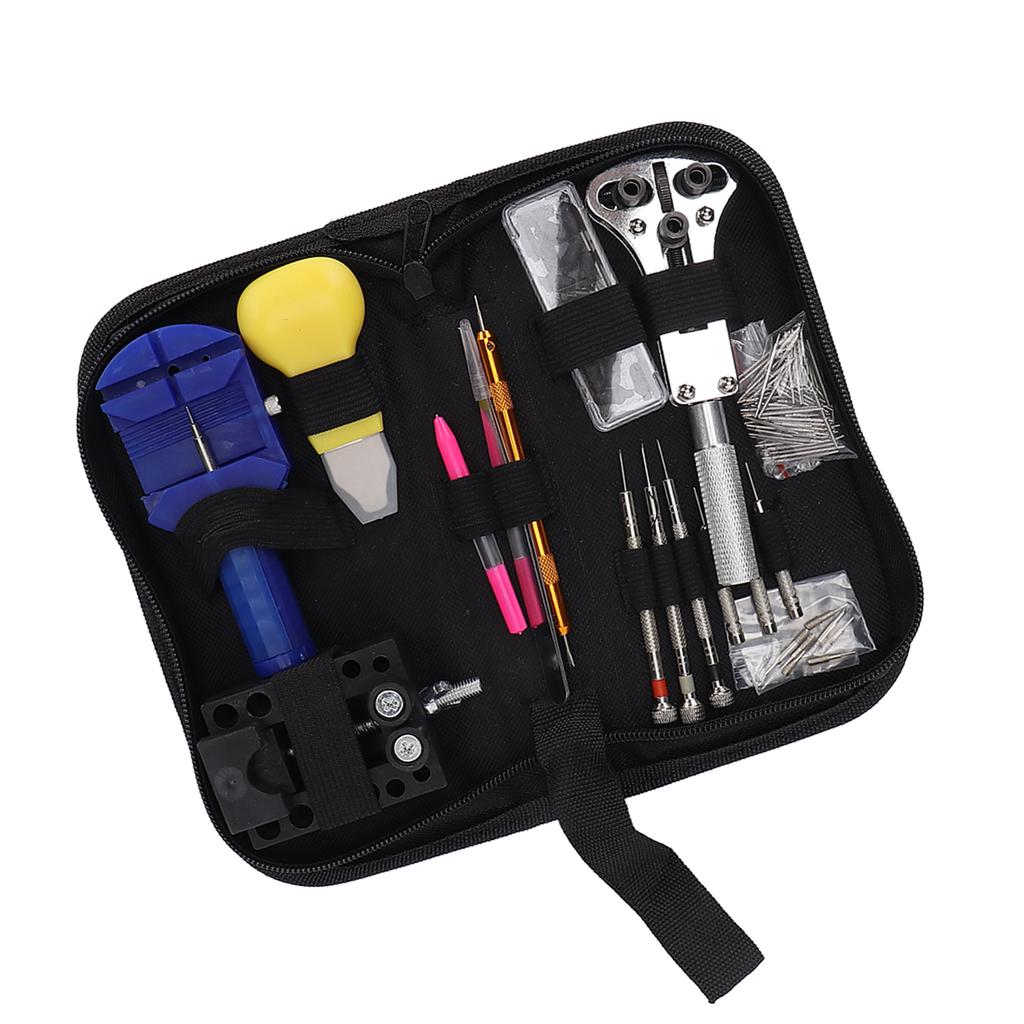 144pcs Complete Watch Repairing Kit Watch Strap Battery Gasket Opener Battery Changing Tool Kit