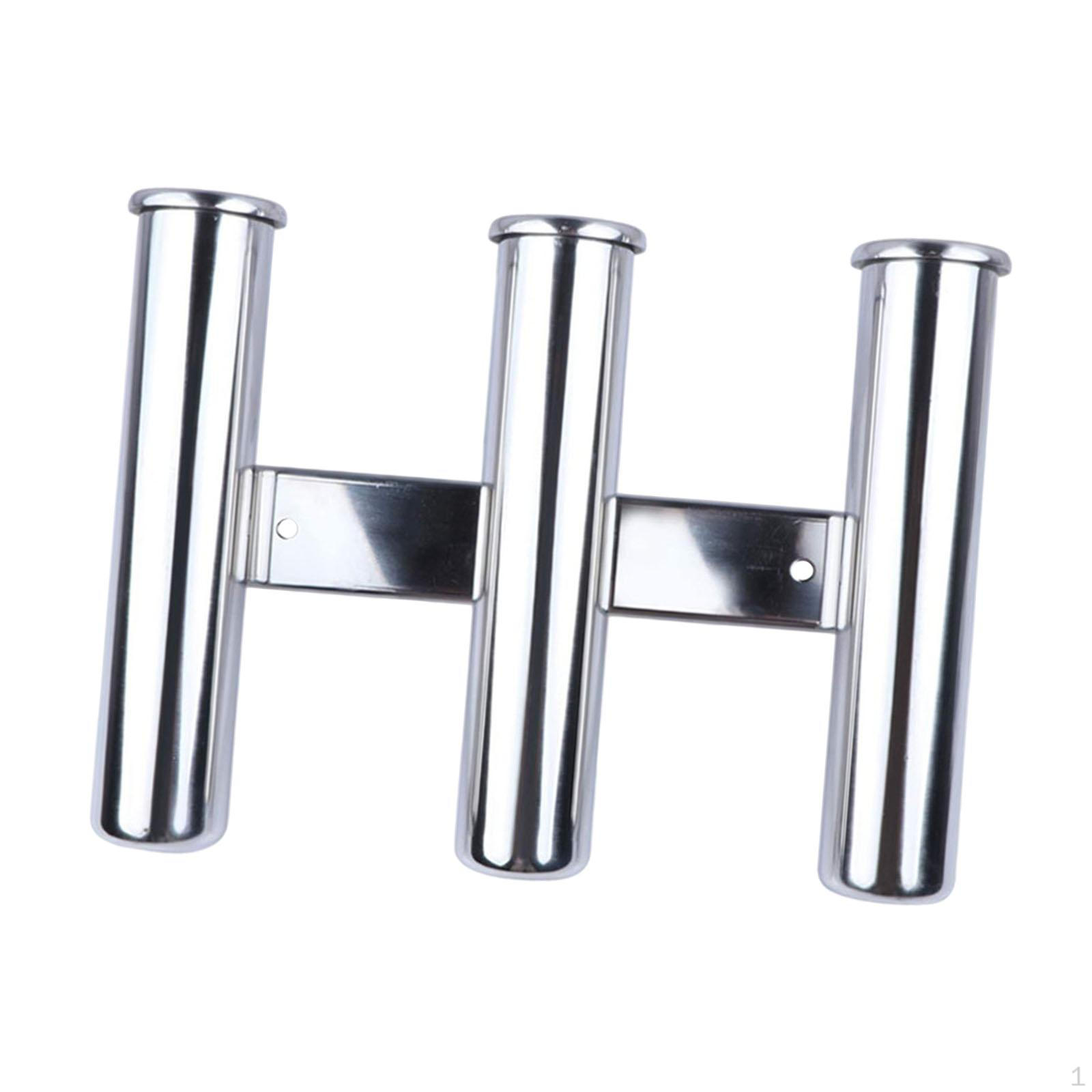 

3 Tube Boat Fishing Rod Holder,Stainless Steel,Fishing Accessories Sturdy Stable Easy to Use for