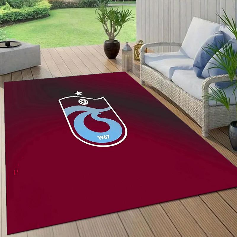 Trabzonspor Flanellmuster Quadratischer Teppich, Läufer, Teppich für Wohnzimmer Schlafzimmer Sofa Spielzimmer Dekor, Rutschfeste Fußmatte