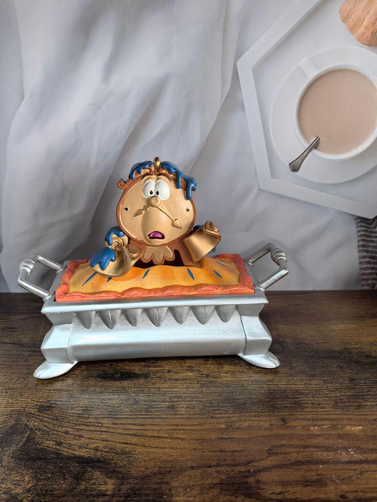 Beauty and the Beast Collection: Lumiere Candelabra & Cogsworth Pendulum Resin Table Clocks
