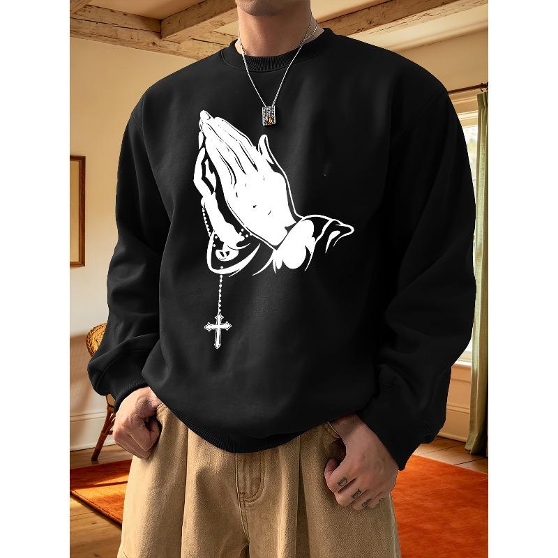 Men's Round-Neck Long-Sleeved Sweatshirt, Suitable for Daily Wear, Lightweight Sweatshirts, Outerwear for Fall and Winter Seasons