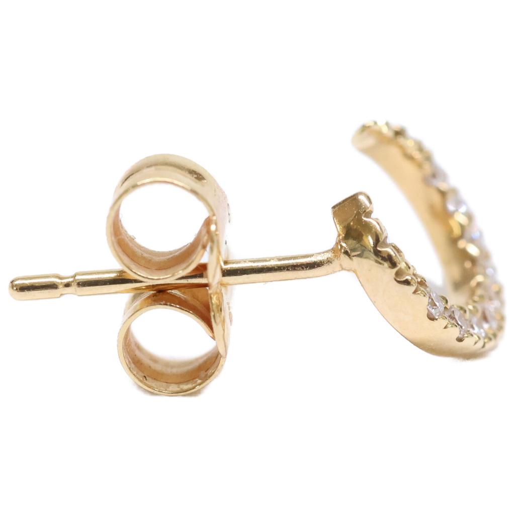 STAR JEWELRY K18 0.03 DIAMOND MOON PIERCED EARRING Diamond Moon Single Ear earring Yellow GoldUsed