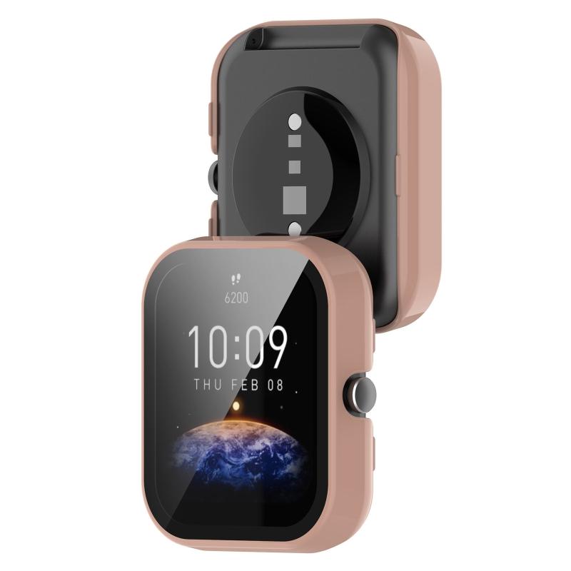 Screen Protector for Case with Tempered Film for AmazfitBIP U/for POP Full Coverage for Shell Protective Cover Replace