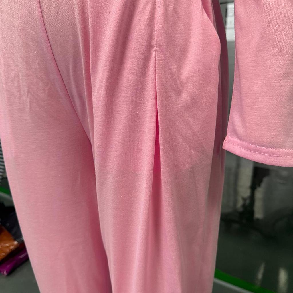 2024 Women's Solid Color Long-Sleeve Suit with Pocket Trousers – European and American Style