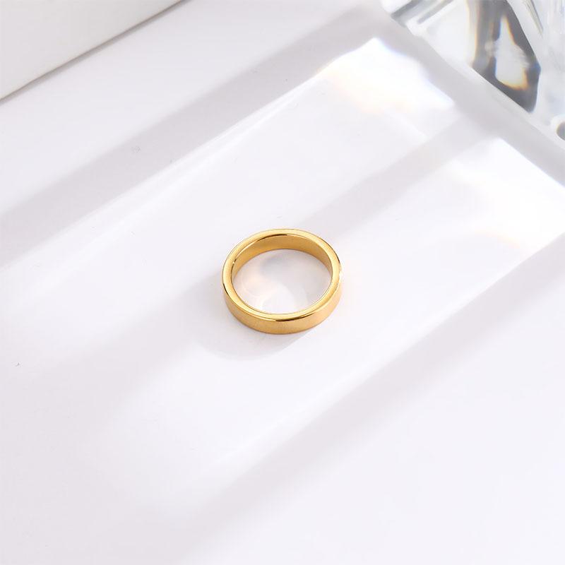 Simple 4mm Glossy Titanium Steel Ring, Women's High-end Couple Ring, Versatile Index Finger Accessory