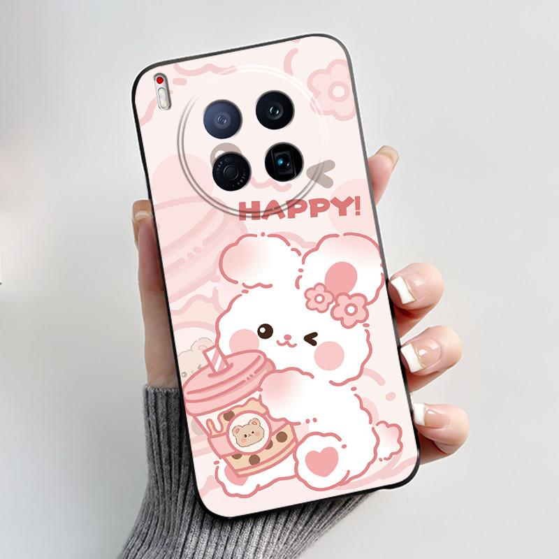 Phone Case For Tecno Camon 40 Premier 5G Bumper Soft Silicone Unique Design Black Case Ins Style Floral Painted Shockproof Cover