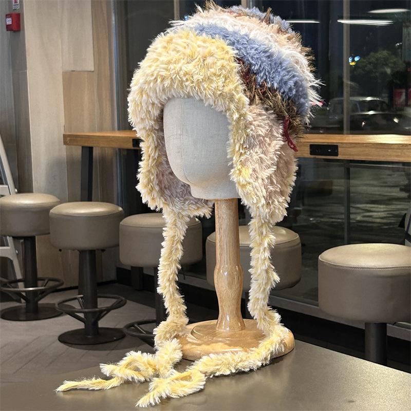 

Дофаминовая цветная лямка Шапка Лэй Фэн Женская Осень и Зима Тепло Универсальный Милый Защита ушей Велоспорт Утолщенная Шапка-ушанка M（56—58cm）