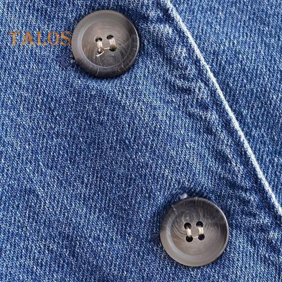 Kvinnor Denim Väst Kjol V-hals Ärmlös Enkelknäppt Kofta Väst Enfärgad Fickor Slim Fit Knapp Dragkedja Stängning Minikjol