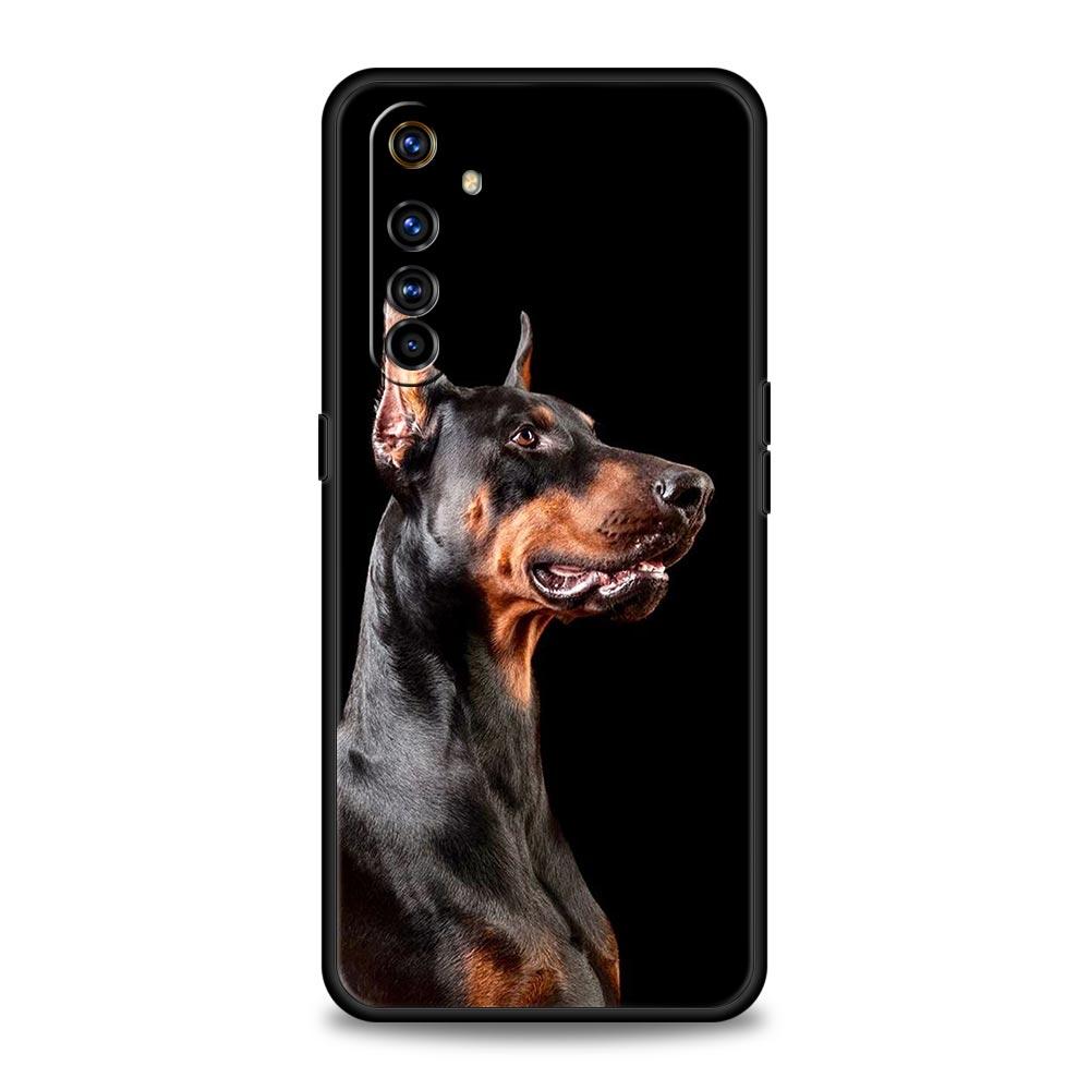 Doberman Dog Case For Realme C67 C63 C55 C53 C35 C25 C21 GT 2 3 5 6 10 11 12 13 Pro Plus 5G Soft TPU Phone Cover Fundas Capa Bag