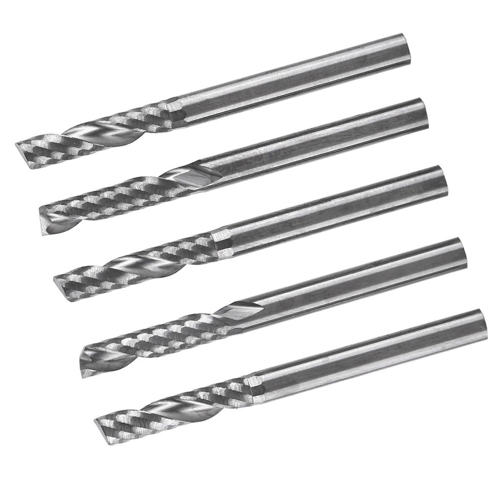 5pcs 3.175mm(1 8 ) Shank Single Flute End Mill Milling Cutter Tungsten Carbide Tool CNC Bit