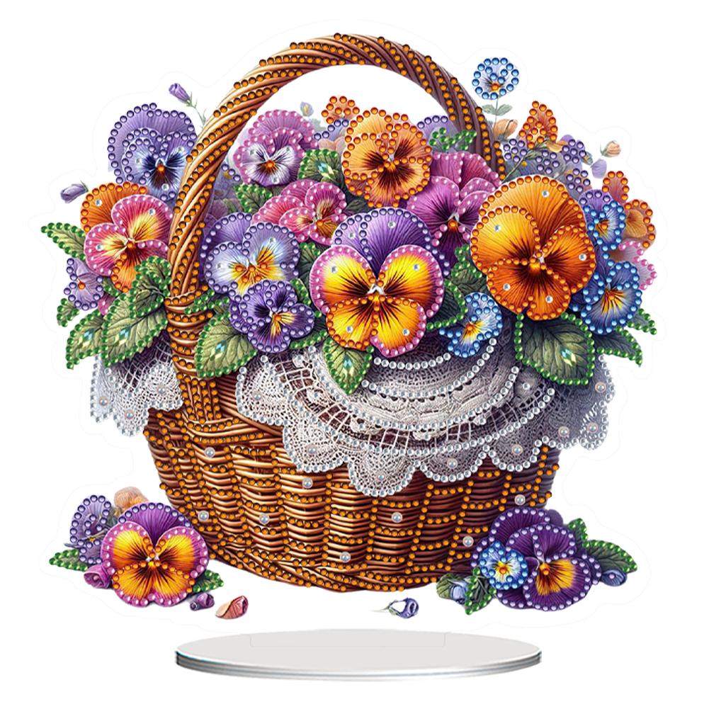 Flower Double Sided Effect Diamond Painting Tabletop Ornaments Kit Diamond Painting Desktop Decorations for Adults Beginner