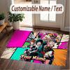 Custom Name Crystal Velvet Rug,My Hero Academia Comfortable Anti Slip Floor Mat For Room Decoration