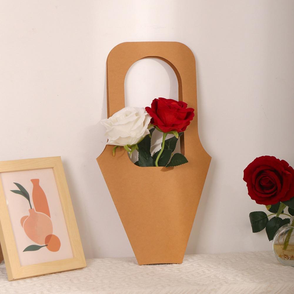 10pcs Romantic Flower Packaging Boxes Paper Bouquet Packaging Box Rose Gift Bag Teacher's Day