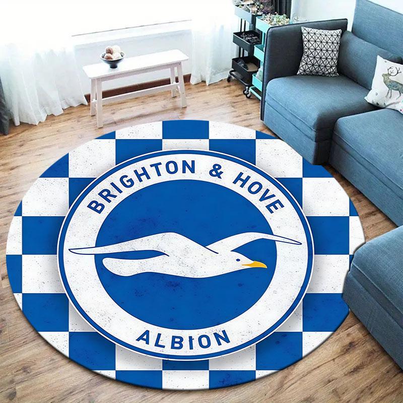 Brighton & Hove Albion Round Area Rug,Carpet Rug for Living Room Bedroom Sofa Playroom Decor,Non-slip Floor Mat