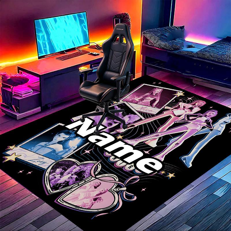 Custom Name Personalized KPop Demon Hunters Print Carpet, Versatile Home Decor Rug, for Playroom, Apartment, Balcony, Entryway, Hallway Gift