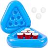 Beach Water Swimming Pool Inflatable Triangular Cup Holder, Six Hole Beer Tray, Beverage Cup Mat, Party Throwing Toy