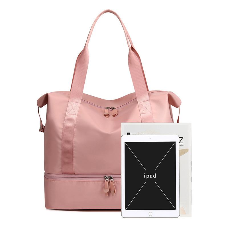 Waterproof Nylon Sport Shoulder Bag With Large Capacity And Dry Wet Separation For Travel And Fitness