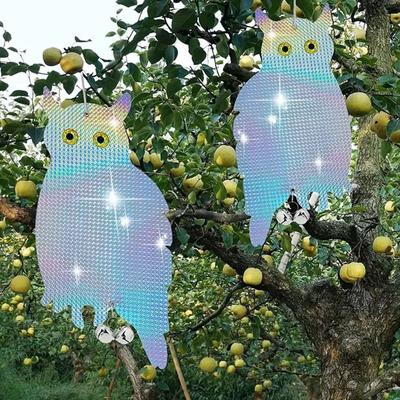 1/2/3Pcs Owl Shape Discs Reflective Bird Pigeon Repellent Scarer Decoy Deterrent Garden