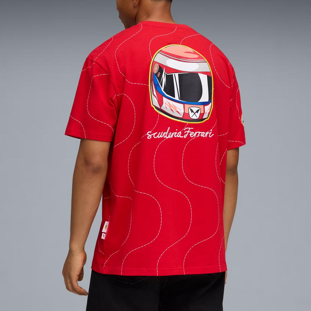 Puma Scuderia Ferrari Monza Retro Crew Neck Short Sleeve T-Shirt Men Tops 633161-02