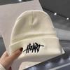 Natural NewStylish Korean Style Knitted Cap with HE Emblem - Ideal for Couples During Cold Season