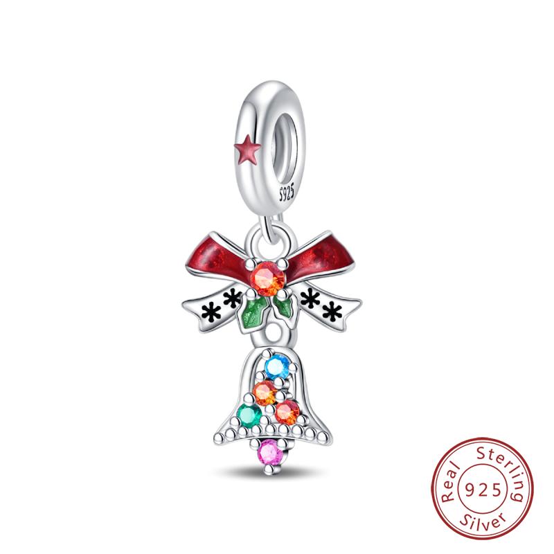 New Winter Charms Bead Copper Snowflake Snowman Penguin Deer Dangle Fit Bangle Bracelet Necklace Diy Jewelry