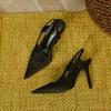 Fashion New Designer Luxury Women Slingback Sandals Pointed Toe Slip on Thin High Heel Ladies Elegant Pumps Shoes Sandals 35-43