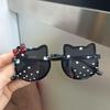 New Korean Style Cat Shape Children's Cute Cartoon Sunglasses Kids Anti UV Eyewear Round Colourful Sunglass