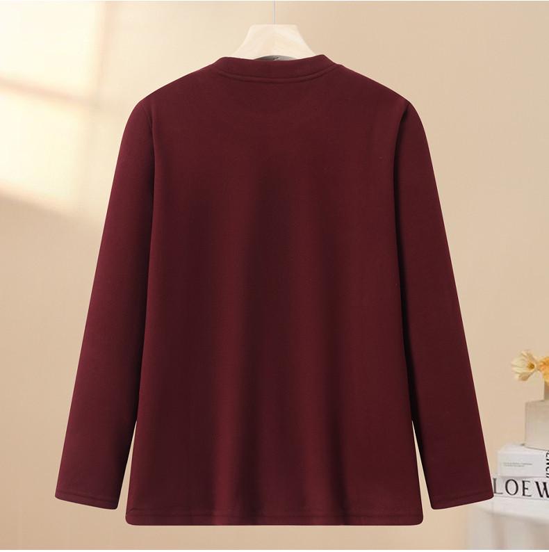 Plus Size Velvet Winter Top - Stylish New Arrival for Middle-Aged Women