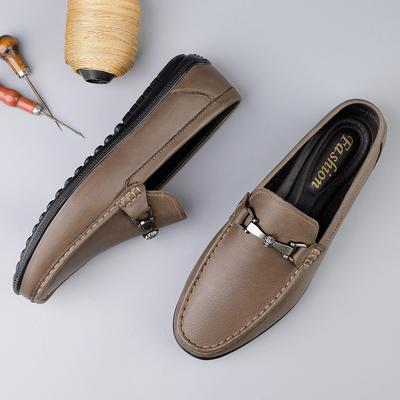Nieuwe Heren Luxe Geavanceerde Premium Echt Lederen Schoenen Textuur Eenvoudig Heren Antislip Zacht Vrije Tijd Zakelijk Kantoor Loafers