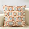 Medieval Revival Tile Cushion Cover Durable Hypoallergenic Organic Linen Short Pillow Cover Washable