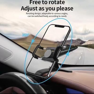 Car Mobile Phone Stand Holder 360-degree Rotation Phone Mount GPS Navigation Bracket Universal Spherical Adjustment Clip-on Phone Mount